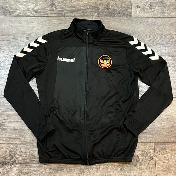 Hummel Brazas Futebol Club Black Full Zip Soccer Jacket - Men's Size Medium - Picture 1 of 10